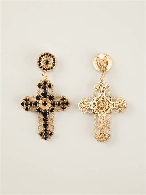 dolce and gabbana cross earrings